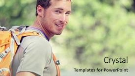  Presentation with forest school - Presentation design enhanced with handsome male adult student looking background and a mint green colored foreground