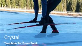  Presentation with smartwatch - Slides enhanced with handsome-male-athlete-with-cross background and a  colored foreground