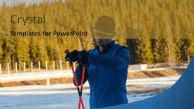  Presentation with smartwatch - Presentation enhanced with handsome-male-athlete-with-cross background and a gold colored foreground