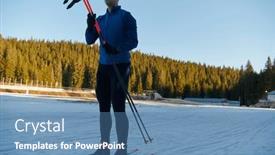  Presentation with smartwatch - PPT theme having handsome-male-athlete-with-cross background and a  colored foreground