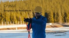  Presentation with smartwatch - Slide deck featuring handsome-male-athlete-with-cross background and a gold colored foreground