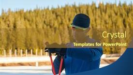  Presentation with smartwatch - Theme featuring handsome-male-athlete-with-cross background and a tawny brown colored foreground