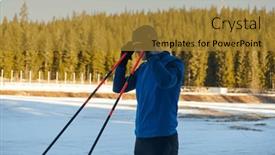  Presentation with smartwatch - Slide deck having handsome-male-athlete-with-cross background and a  colored foreground