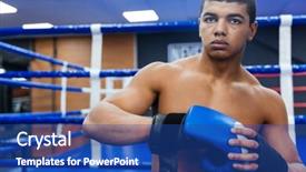  Presentation with boxer - Slides enhanced with handsome-male-boxer-getting-ready background and a ocean colored foreground