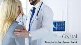  Presentation with male infertility - Slide deck with consulting a couple about infertility background and a light blue colored foreground