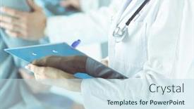  Presentation with male infertility - Slide deck consisting of handsome-male-doctor-consulting background and a sky blue colored foreground