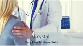  Presentation with male infertility - PPT theme having handsome-male-doctor-consulting background and a light blue colored foreground