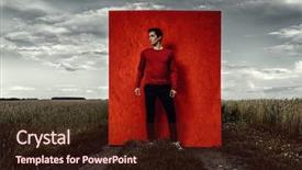  Presentation with shot - Audience pleasing PPT layouts consisting of handsome male model in stylish backdrop and a tawny brown colored foreground