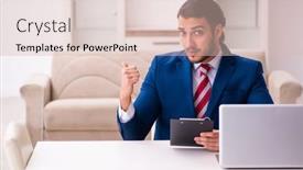  Presentation with realtor - Theme consisting of handsome-male-realtor-working-indoors background and a lemonade colored foreground