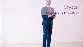  Presentation with realtor - Cool new theme with handsome-male-realtor-working-indoors backdrop and a sky blue colored foreground