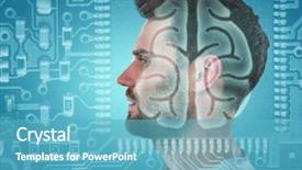  Presentation with non profit board accountibility - Slide deck consisting of handsome man against human brain background and a teal colored foreground