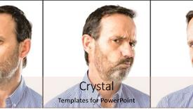  Presentation with future - Presentation theme with handsome man closeup doubt expression background and a coral colored foreground