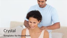  Presentation with wife - Colorful slide deck enhanced with businessman sitting on green moon and fishing with rod backdrop and a sky blue colored foreground