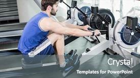  Presentation with exercise - Theme enhanced with handsome man doing exercise background and a gray colored foreground