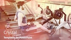  Presentation with exercise - Beautiful PPT layouts featuring handsome-man-doing-exercise backdrop and a coral colored foreground