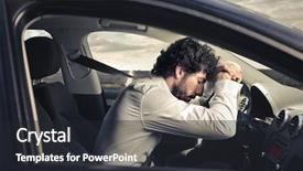  Presentation with sports car - Amazing slide set having model icon exclamationmark concerned graphic backdrop and a white colored foreground