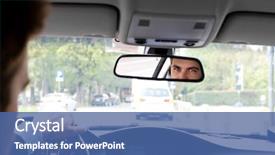  Presentation with driving - Slide set featuring handsome man driving his car background and a  colored foreground