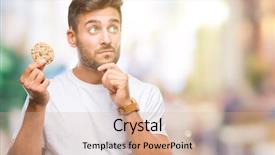  Presentation with thinking brain - Audience pleasing PPT layouts consisting of handsome man eating chocolate chip backdrop and a  colored foreground