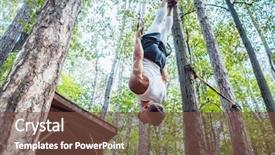  Presentation with strong - Presentation theme having handsome man exercising for better background and a tawny brown colored foreground