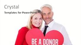  Presentation with wife - Presentation theme with handsome man getting a heart card form wife against be a donor background and a white colored foreground