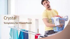  Presentation with leonardo vitruvian man - PPT layouts having handsome man husband doing laundering background and a  colored foreground