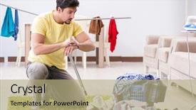  Presentation with ancient egyptian man - Amazing PPT theme having handsome man husband doing laundering backdrop and a mint green colored foreground