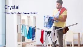  Presentation with avengers 3d man brave superhero - Cool new slide deck with handsome man husband doing laundering backdrop and a  colored foreground