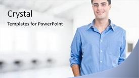  Presentation with sailing room - Amazing presentation theme having man in a bright room backdrop and a white colored foreground