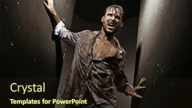  Presentation with despair - Audience pleasing slide deck consisting of handsome man in despair backdrop and a wine colored foreground