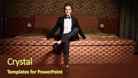  Presentation with elegant - PPT theme consisting of handsome man in elegant suit background and a tawny brown colored foreground