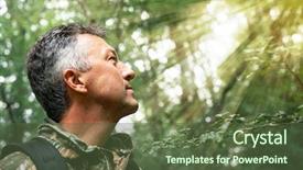  Presentation with noise - Presentation theme featuring cryptid - handsome man in forest looking background and a tawny brown colored foreground