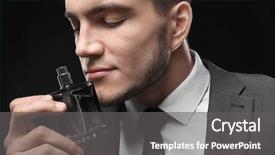  Presentation with formal - Presentation theme having handsome man in formal suit background and a gray colored foreground