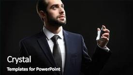  Presentation with man in suit guitar - Slides enhanced with handsome man in formal suit background and a  colored foreground