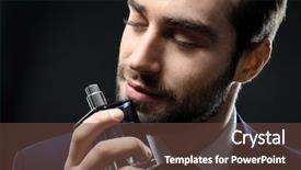  Presentation with music man in suit - Colorful PPT layouts enhanced with handsome man in formal suit backdrop and a tawny brown colored foreground