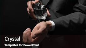  Presentation with music man in suit - Slides having handsome man in formal suit background and a  colored foreground