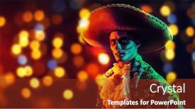  Presentation with mexican day - PPT layouts enhanced with handsome-man-in-mexican-sombrero background and a tawny brown colored foreground