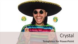  Presentation with lollypop - Cool new presentation theme with latino pop - handsome man in vivid poncho backdrop and a lemonade colored foreground