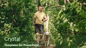  Presentation with golden - Audience pleasing presentation design consisting of handsome-man-jogging-with-golden backdrop and a tawny brown colored foreground