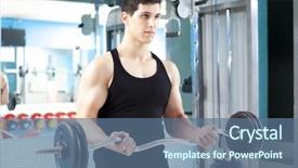  Presentation with lifting weights - Colorful PPT theme enhanced with handsome man lifting heavy free backdrop and a  colored foreground