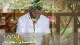  Presentation with mental health - Presentation theme consisting of handsome-man-looking-through-window background and a violet colored foreground