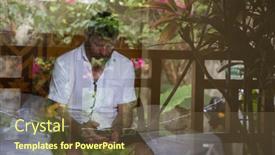  Presentation with mental - Presentation with handsome-man-looking-through-window background and a tawny brown colored foreground