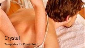  Presentation with beautician - Beautiful slides featuring handsome man lying stomach receiving backdrop and a coral colored foreground