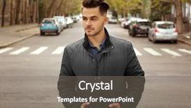  Presentation with street smart entrepreneur - Presentation theme enhanced with handsome man on street background background and a gray colored foreground