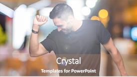  Presentation with dancing music grass - Audience pleasing slides consisting of handsome man over isolated background backdrop and a  colored foreground