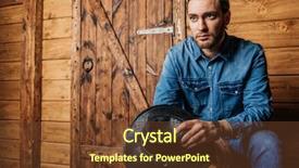  Presentation with beauty and fashion - PPT theme featuring handsome man posing in front background and a tawny brown colored foreground