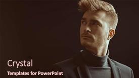  Presentation with black art - Presentation theme featuring handsome-man-posing background and a wine colored foreground