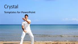  Presentation with thai - Theme consisting of beautiful koi fish swimming in the pond background and a light gray colored foreground