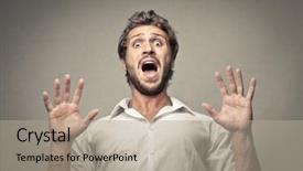  Presentation with creation of man - Audience pleasing presentation theme consisting of handsome man scared backdrop and a mint green colored foreground