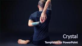  Presentation with black man - Cool new slide deck with handsome man shows different yoga backdrop and a wine colored foreground