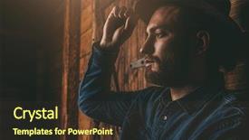  Presentation with wind energy close up portrait - Cool new slide set with handsome man standing in front backdrop and a tawny brown colored foreground